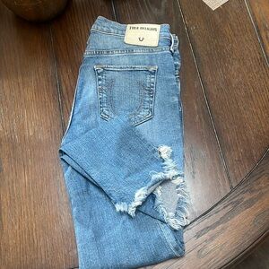 True Religion Halle Mid Rise Super Skinny Denim Jeans 26